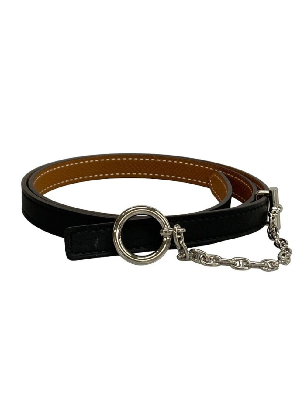 Hermes Belt 70 Black Chaine D'ancre Leather